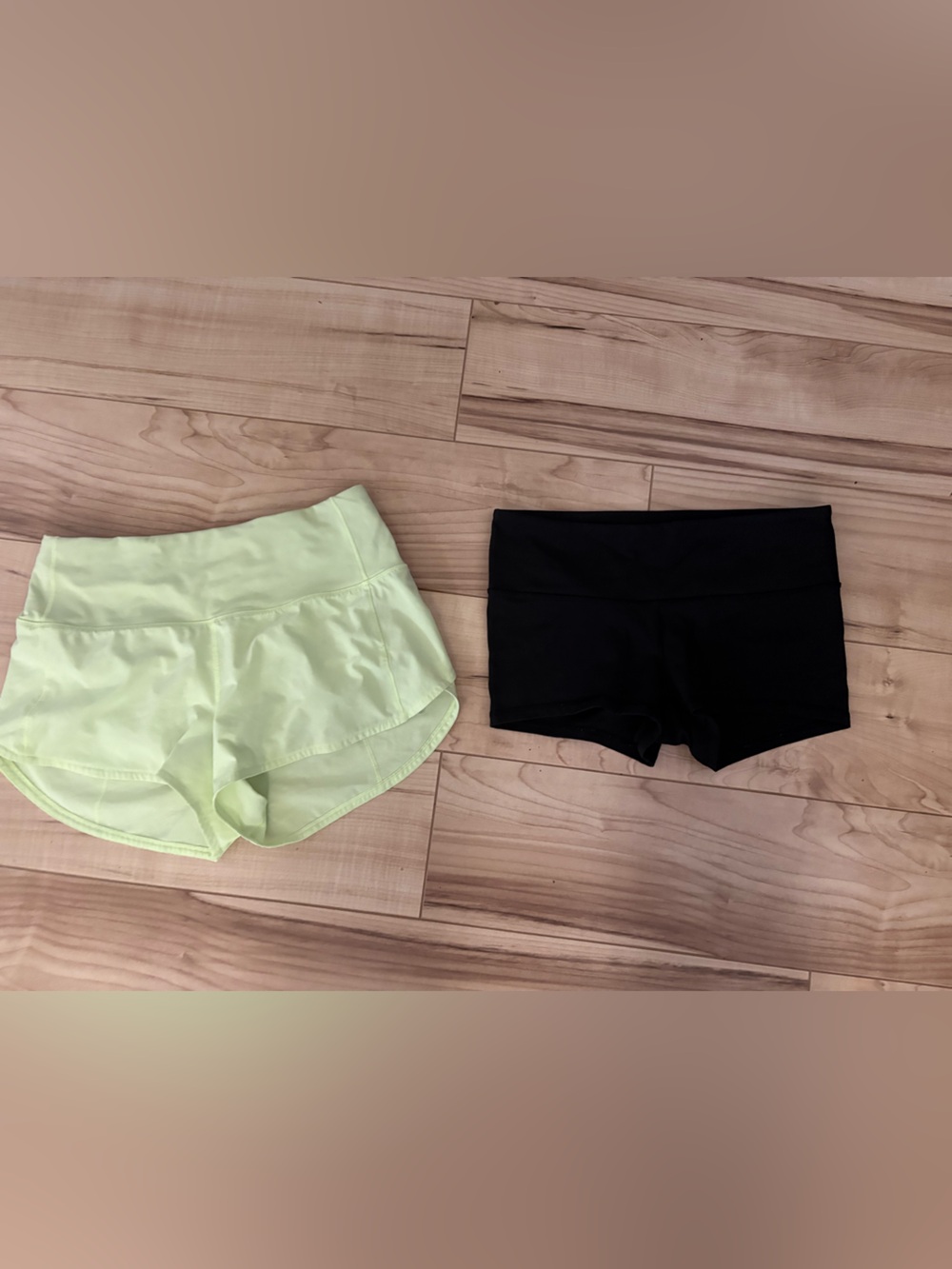 lululemon athletica Women’s Athletic Shorts Trio — Black & Pale Yellow